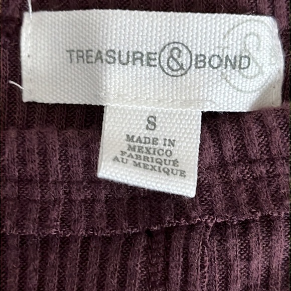 Treasure & Bond Soft Ribbed Dolman Sleeve Cropped Top in Eggplant - NWOT - Small - Picture 6 of 7